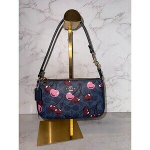 NWT ❤️ COACH NOLITA 19 SIGNATURE CANVAS WITH CHERRY PRINT Purse COACH CZ011